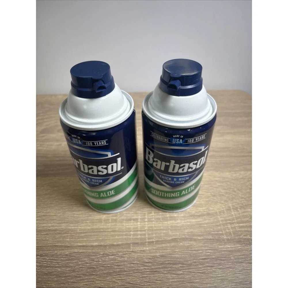 2 NEW Barbasol Sensative Skin Shaving Cream Soothing Aloe Cans 10oz ea